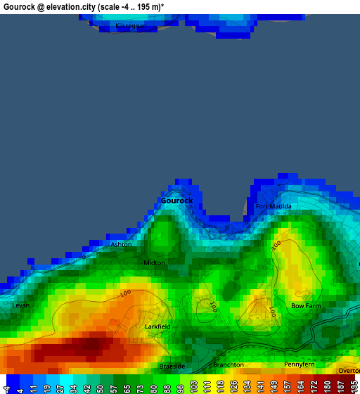 Gourock elevation map