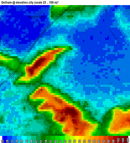 Gotham elevation map