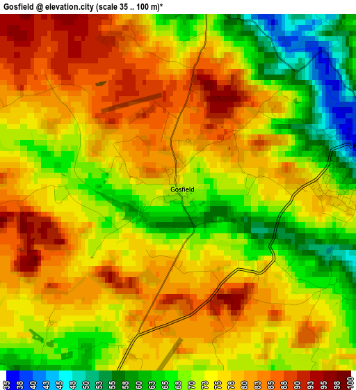 Gosfield elevation map