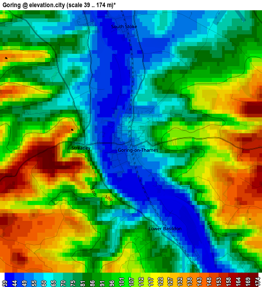 Goring elevation map