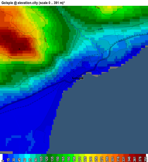 Golspie elevation map