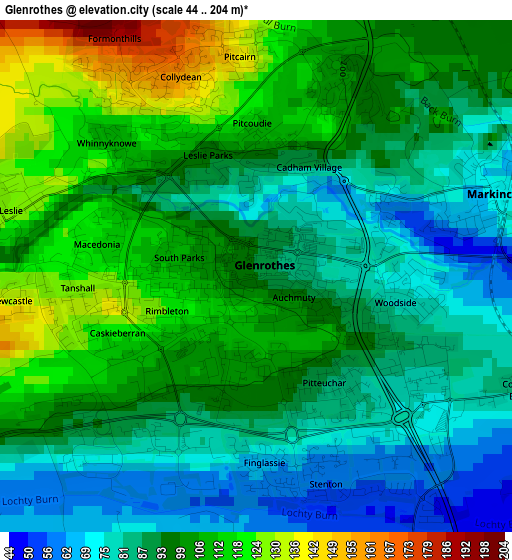 Glenrothes elevation map