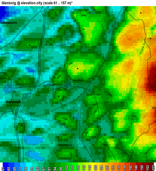 Glenboig elevation map