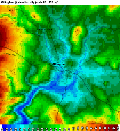 Gillingham elevation map