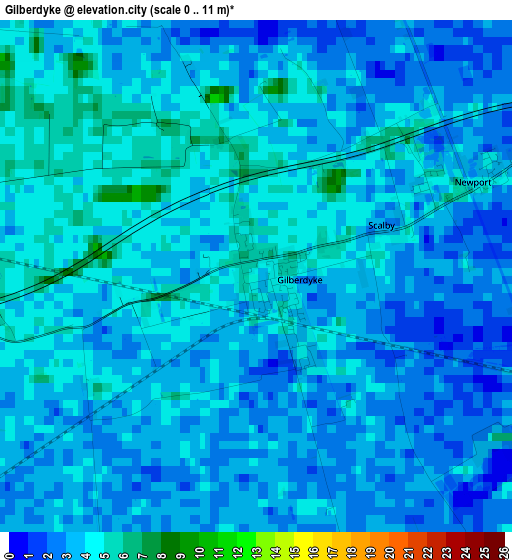 Gilberdyke elevation map