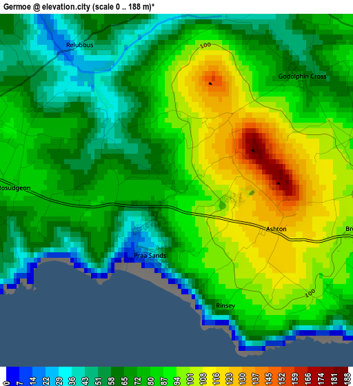 Germoe elevation map