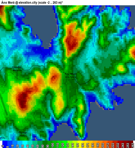 Áno Merá elevation map