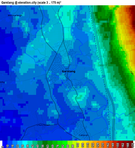 Garstang elevation map