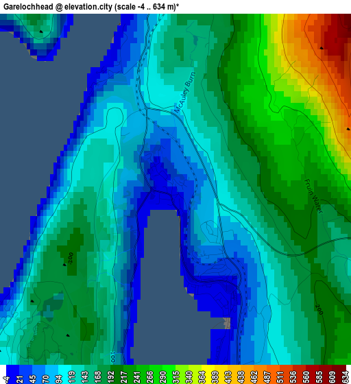 Garelochhead elevation map