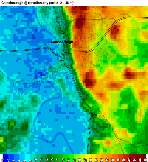 Gainsborough elevation map