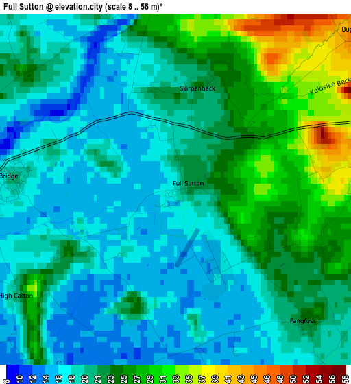 Full Sutton elevation map