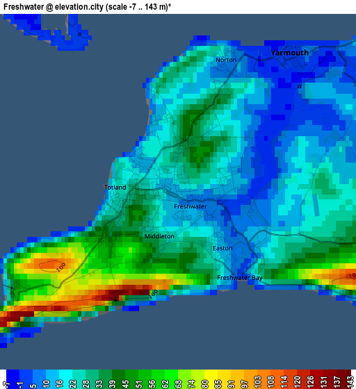 Freshwater elevation map