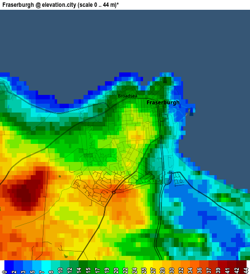 Fraserburgh elevation map