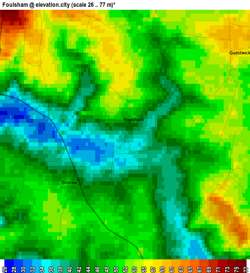 Foulsham elevation map