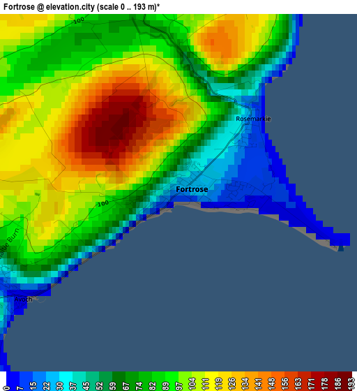 Fortrose elevation map