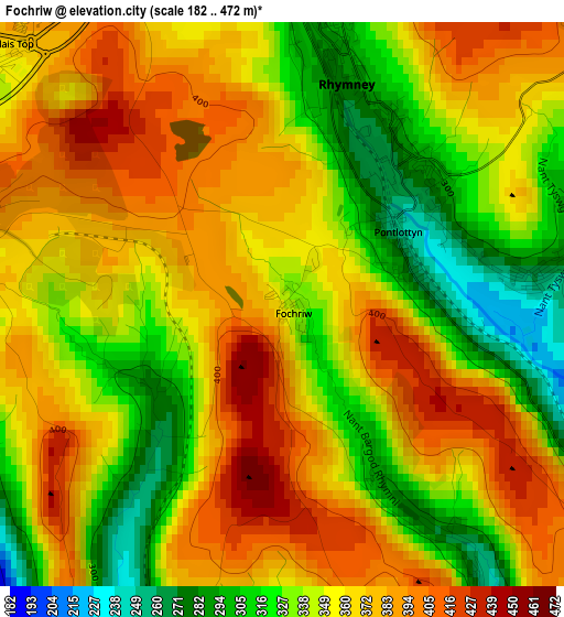 Fochriw elevation map