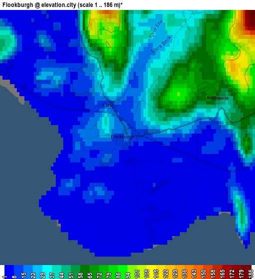 Flookburgh elevation map