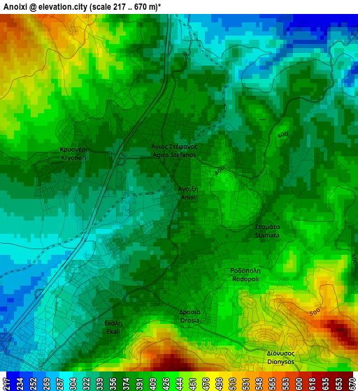 Anoixi elevation map