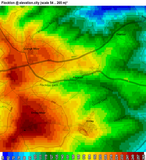 Flockton elevation map