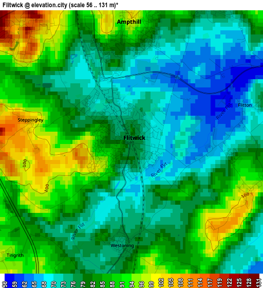 Flitwick elevation map