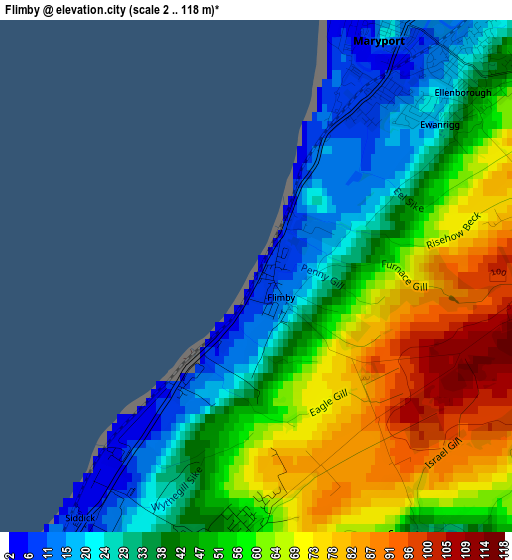 Flimby elevation map