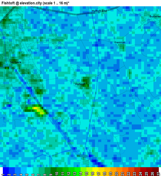 Fishtoft elevation map