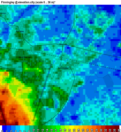 Finningley elevation map