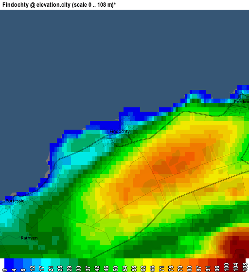 Findochty elevation map