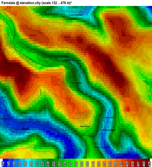 Ferndale elevation map