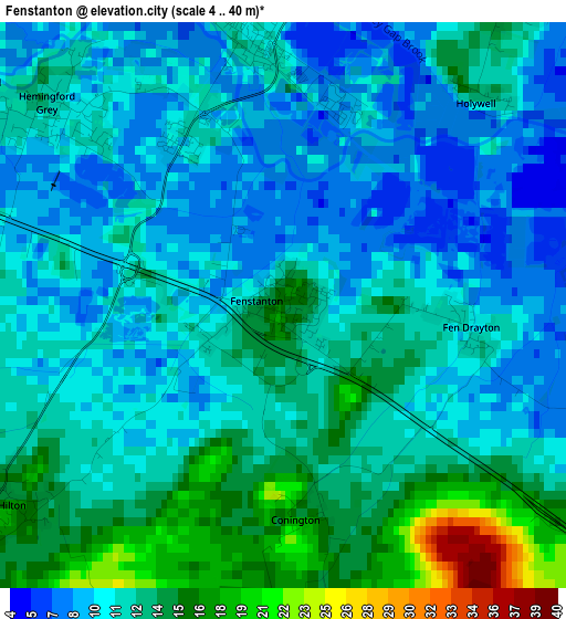 Fenstanton elevation map