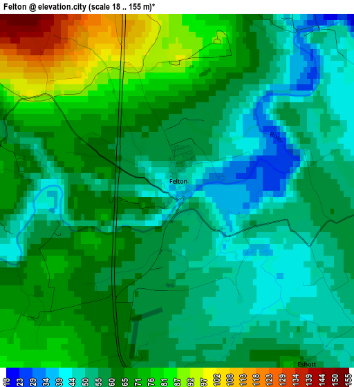 Felton elevation map