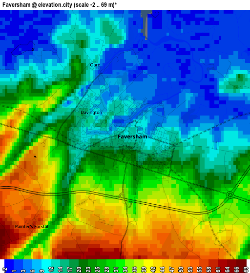 Faversham elevation map