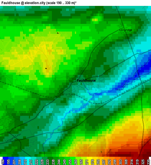 Fauldhouse elevation map