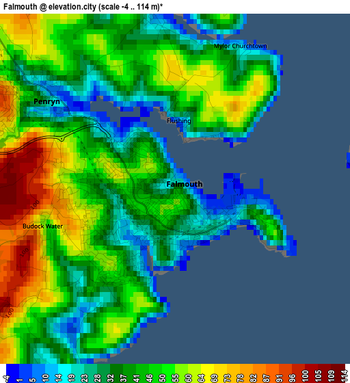 Falmouth elevation map