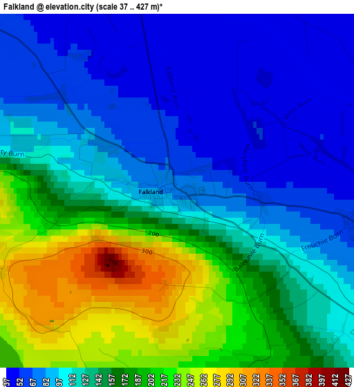 Falkland elevation map