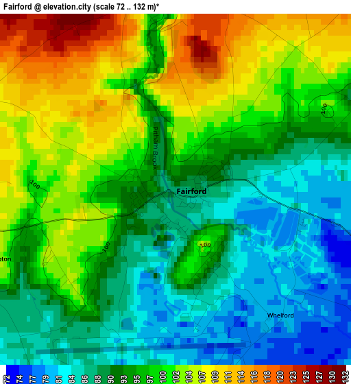 Fairford elevation map