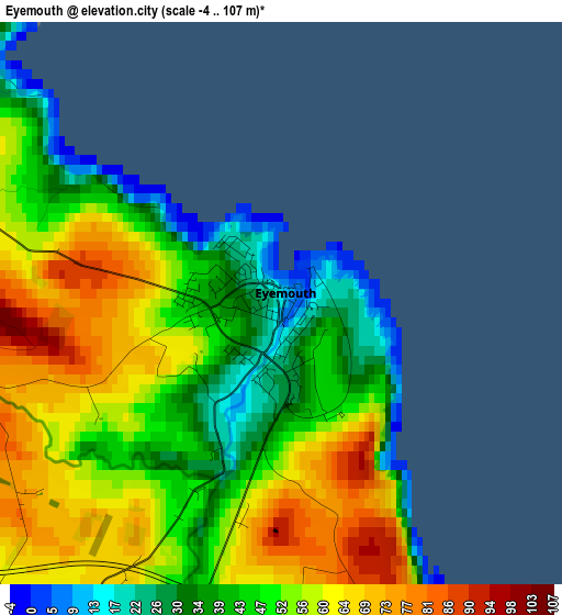 Eyemouth elevation map