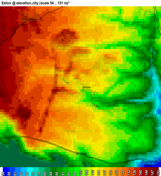 Exton elevation map