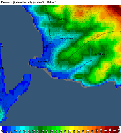 Exmouth elevation map