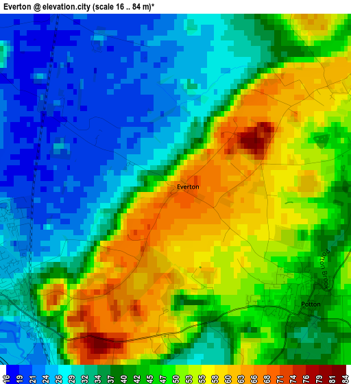 Everton elevation map