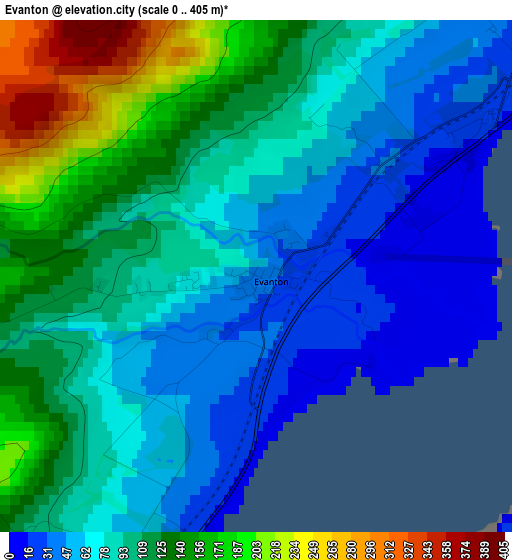 Evanton elevation map