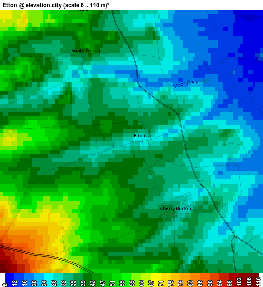 Etton elevation map