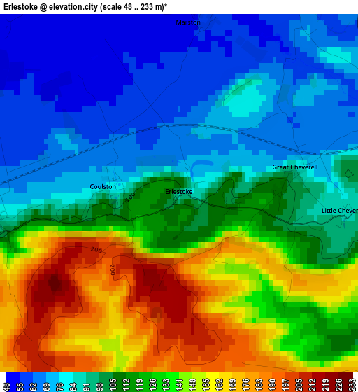 Erlestoke elevation map