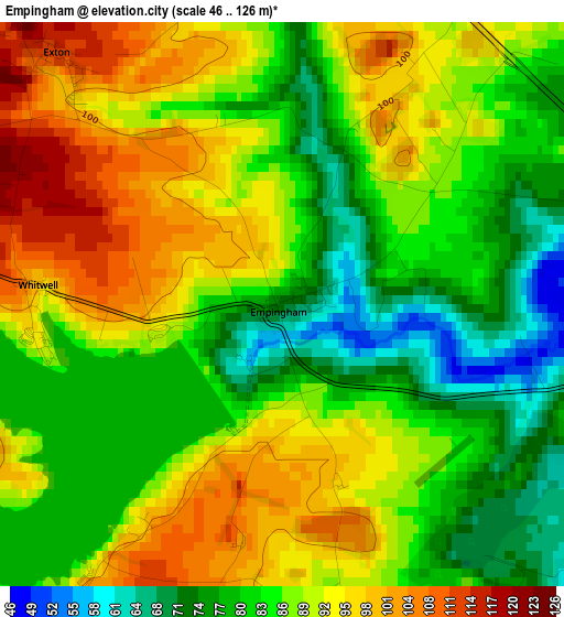 Empingham elevation map