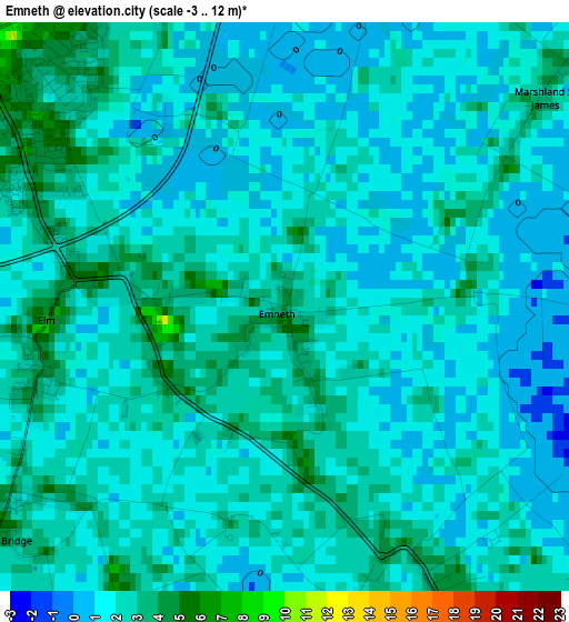 Emneth elevation map