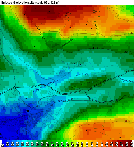 Embsay elevation map