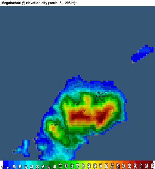 Megalochóri elevation map