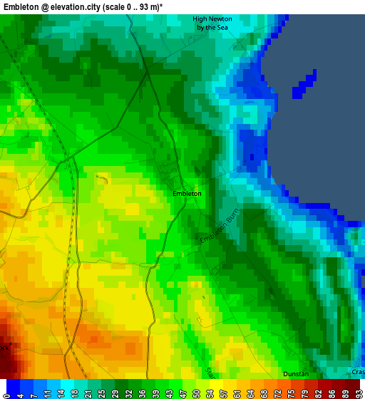 Embleton elevation map