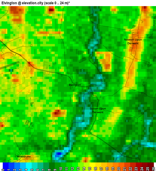 Elvington elevation map