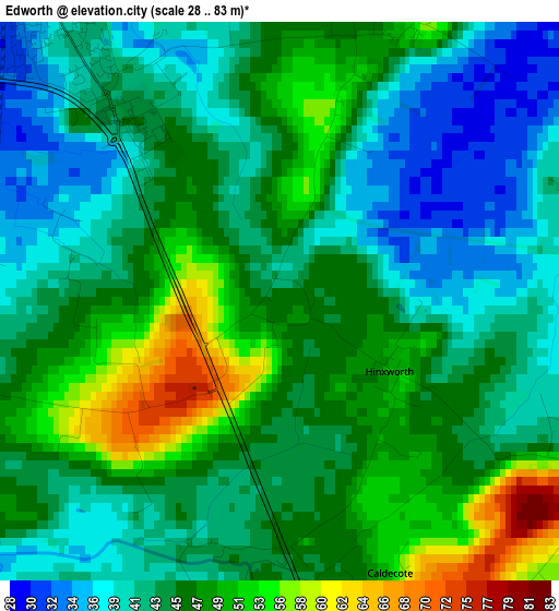 Edworth elevation map